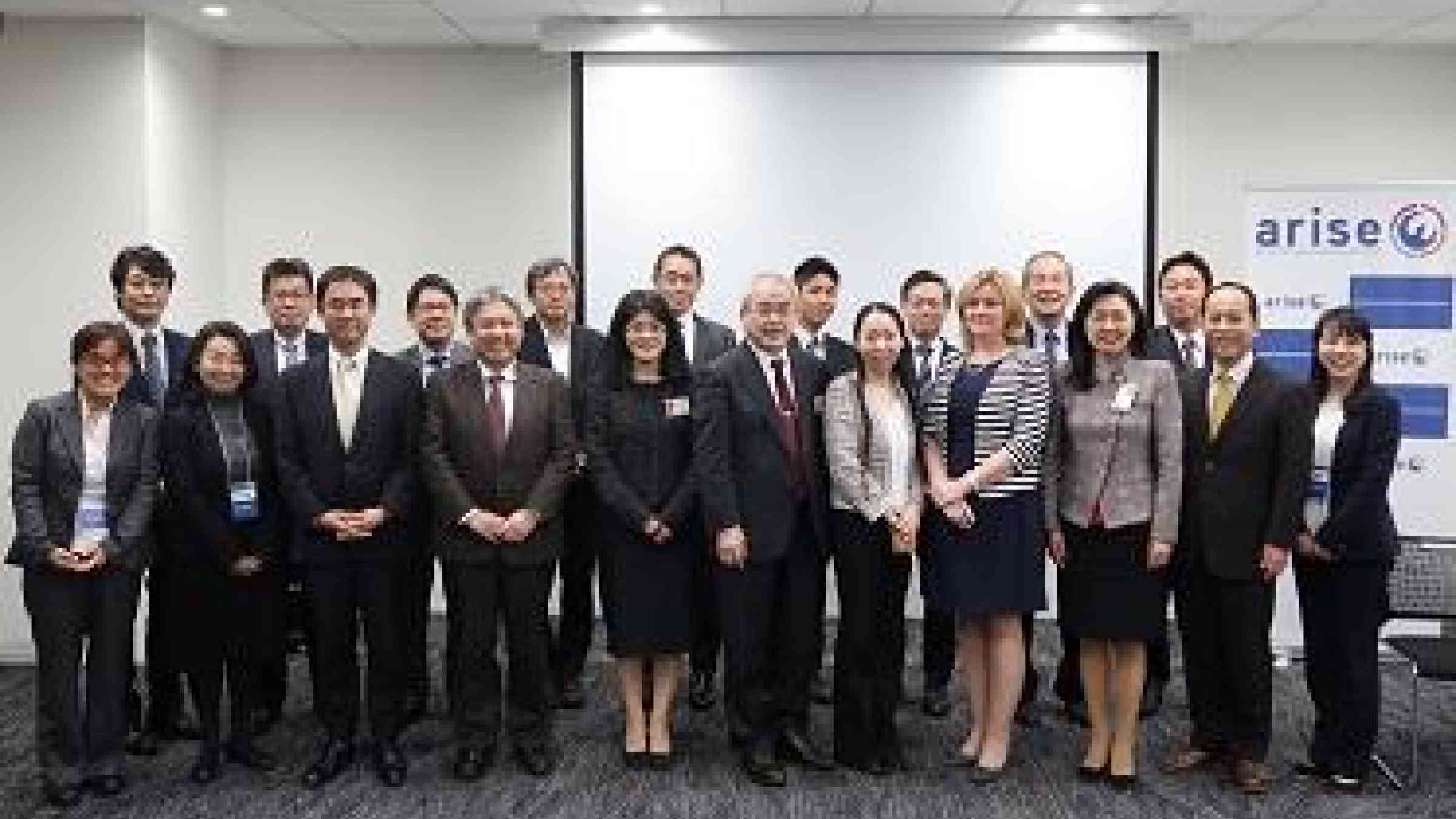 Japan ARISE members and UNISDR staff at the annual symposium held before the commemoration of the Great East Japan Earthquake and Tsunami